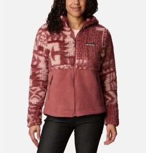 Coral Columbia Winter Pass Sherpa Hooded Full Zip Women's Fleece Jacket | 12385YDCT