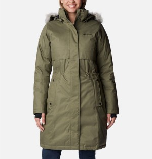 Green Columbia Apres Arson Winter Long Down Women's Coats | 81359NWTV