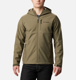 Green Columbia Ascender Hooded Men's Softshell Jackets | 97608HYST