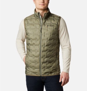 Green Columbia Delta Ridge Down Men's Vest | 70489MOZR