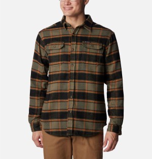 Green Columbia Deschutes River Heavyweight Flannel Men's Shirt | 13247ZJLP