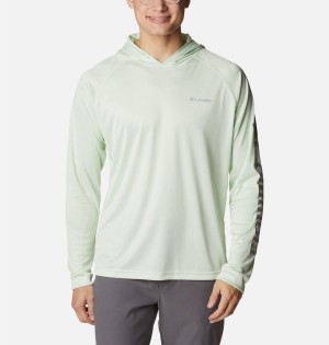 Green Columbia Fork Stream Men's Hoodie | 42931HCVR