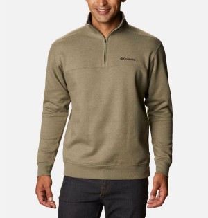 Green Columbia Hart Mountain II Half Zip Men's Sweatshirt | 96832EMIV