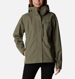 Green Columbia Hikebound Women's Rain Jacket | 49631PHIC