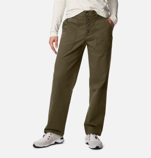 Green Columbia Holly Hideaway Cotton Women's Pants | 19675BCVY