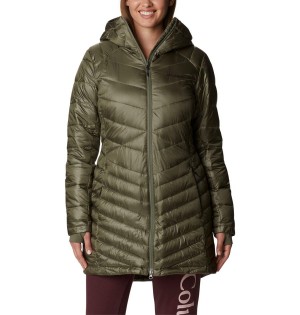 Green Columbia Joy Peak Mid Insulated Hooded Women's Puffer Jacket | 86402CRYP