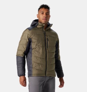 Green Columbia Labyrinth Loop Omni Heat Infinity Hooded Insulated Men's Puffer Jacket | 69235SKWV