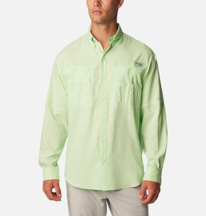 Green Columbia PFG Tamiami II Long Sleeve Men's Shirt | 87415FOHR