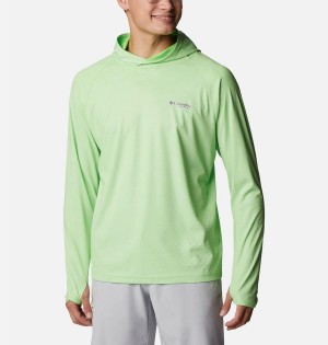 Green Columbia PFG Terminal Deflector Ice Men's Hoodie | 70968PSRT