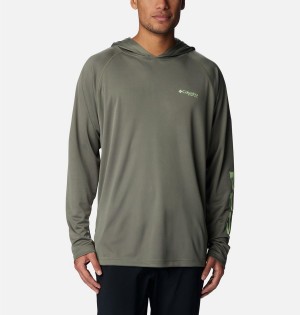 Green Columbia PFG Terminal Tackle Men's Hoodie | 23890BZOR