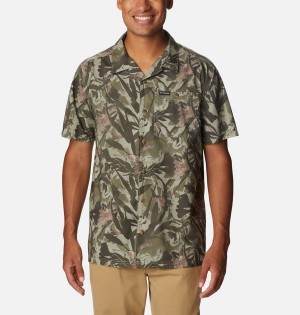 Green Columbia Pine Canyon Short Sleeve Men's Shirt | 92473MJNO