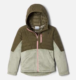 Green Columbia Powder Lite Novelty Hooded Kids' Jacket | 76351HYLG