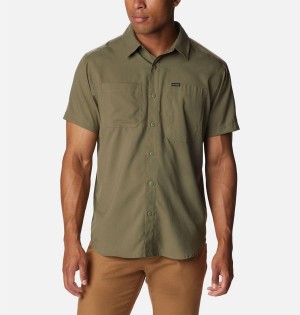 Green Columbia Silver Ridge UtilityLite Short Sleeve Men's Shirt | 23508YMVQ