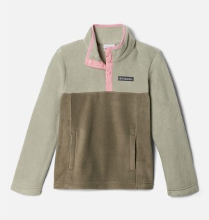 Green Columbia Steens Mountain Quarter Snap Pull-Over Kids' Fleece | 14092CFUQ