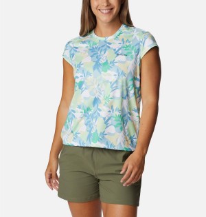 Green Columbia Summerdry Printed Women's T-Shirt | 71352IFXZ