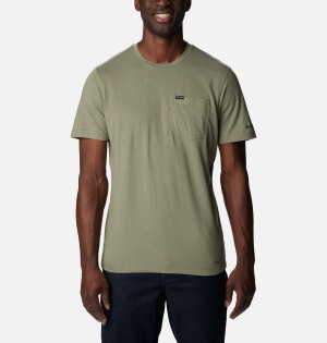 Green Columbia Thistletown Hills Pocket Men's T-Shirt | 97218IDZX