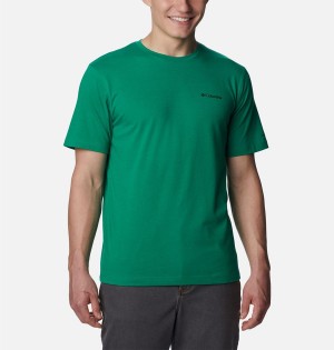 Green Columbia Thistletown Hills Short Sleeve Men's T-Shirt | 98157FXTR