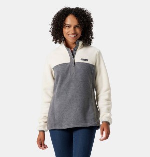 Grey Columbia Benton Springs Half Snap Fleece Women's Pullover | 53421EHXA