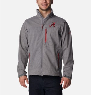 Grey Columbia Collegiate Ascender II - Alabama Men's Softshell Jackets | 34806XRTL