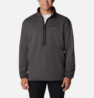 Grey Columbia Coral Ridge Performance Midlayer Half Zip Fleece Men's Pullover | 31257DHGR