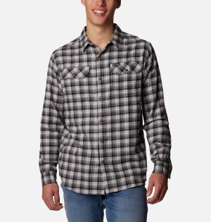 Grey Columbia Flare Gun Stretch Flannel Men's Shirt | 96743NWIU