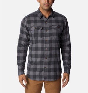 Grey Columbia Flare Gun Stretch Flannel Men's Shirt | 13295ELPJ