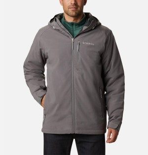 Grey Columbia Gate Racer Softshell Insulated Men's Puffer Jacket | 78439CBQR