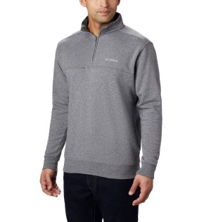 Grey Columbia Hart Mountain II Half Zip Men's Sweatshirt | 31974JTVK