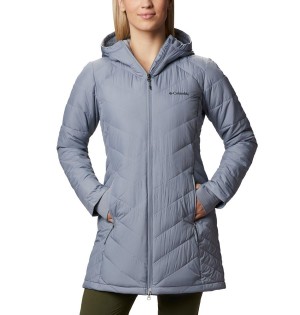 Grey Columbia Heavenly Long Hooded Women's Puffer Jacket | 97238TOSD