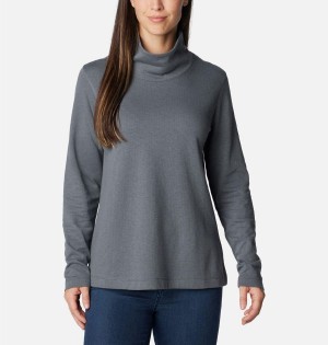 Grey Columbia Holly Hideaway Funnel Neck Long Sleeve Women's Pullover | 58219NAPU