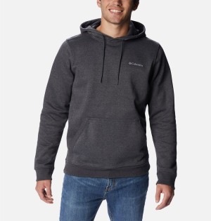 Grey Columbia Keyhole Peak Logo Men's Hoodie | 94076JUKY