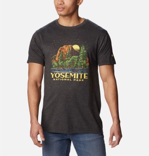 Grey Columbia NP Capitan Yosemite Graphic Men's T-Shirt | 03749ZSEC