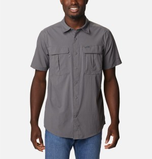 Grey Columbia Newton Ridge II Short Sleeve Men's Shirt | 02987VYDO