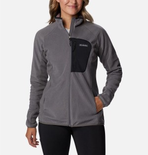 Grey Columbia Outdoor Tracks Full Zip Women's Fleece Jacket | 72480CGFV