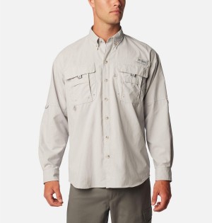 Grey Columbia PFG Bahama II Long Sleeve Men's Shirt | 91706DIWO