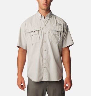 Grey Columbia PFG Bahama II Short Sleeve Men's Shirt | 68532WXNI