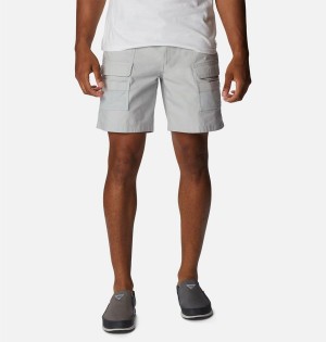 Grey Columbia PFG Half Moon III Men's Shorts | 58760NORS