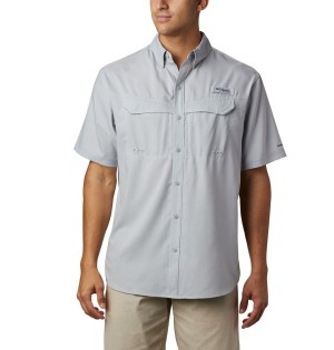 Grey Columbia PFG Low Drag Offshore Short Sleeve Men's Shirt | 59401EPKR