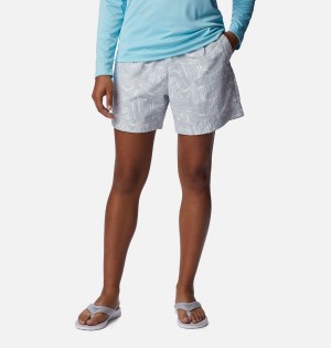 Grey Columbia PFG Super Backcast Water Women's Shorts | 59760EIAH