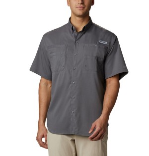 Grey Columbia PFG Tamiami II Short Sleeve Men's Shirt | 39746FYOQ