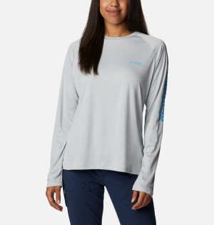 Grey Columbia PFG Tidal II Long Sleeve Women's T-Shirt | 34826LGHW