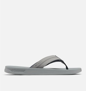 Grey Columbia PFG Tidal Ray Flip Flop Men's Sandals | 08236CIWG