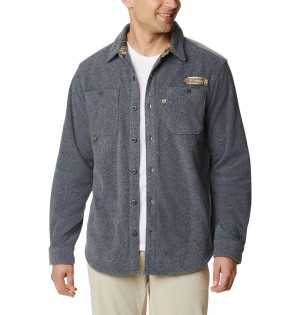 Grey Columbia PHG Bucktail Fleece Over Men's Shirt | 96210BMFZ