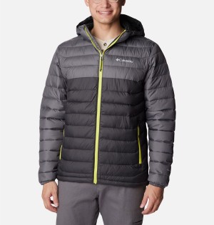 Grey Columbia Powder Lite Hooded Insulated Men's Puffer Jacket | 51248ETPR