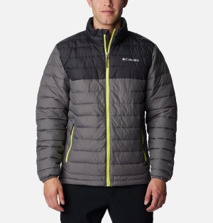 Grey Columbia Powder Lite Insulated Men's Puffer Jacket | 40395QPAB