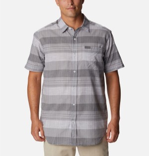 Grey Columbia Rapid Rivers Novelty Short Sleeve Men's Shirt | 12576IJTR