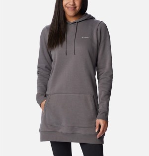 Grey Columbia Rush Valley Long Women's Hoodie | 36984SRJQ