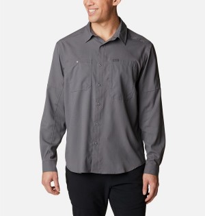 Grey Columbia Silver Ridge Utility Lite Long Sleeve Men's Shirt | 73184CBNF