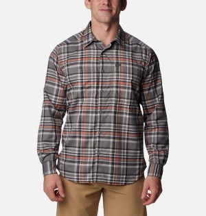 Grey Columbia Silver Ridge Utility Lite Plaid Long Sleeve Men's Shirt | 58632JVMY