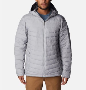 Grey Columbia Slope Edge Hooded Insulated Men's Puffer Jacket | 26104HAOM